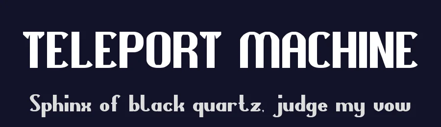 TELEPORT MACHINE by http://www.dafont.com/wino-s-kadir.d2209 — Display Font — thumbnail 2