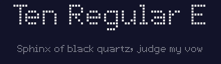 Ten Regular E — Display Font — thumbnail 2