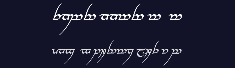 Tengwar Annatar Alt Bold Italic by Johan Winge — Script Font — thumbnail 2