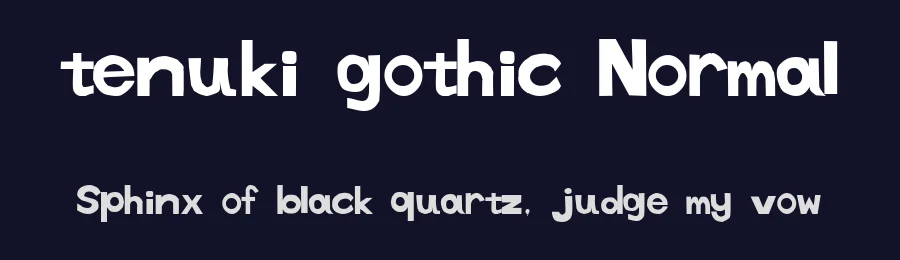 tenuki gothic Normal — Display Font — thumbnail 2