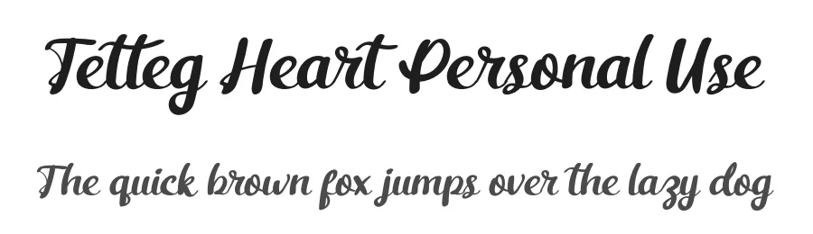 Tetteg Heart Personal Use by rozi — Display Font