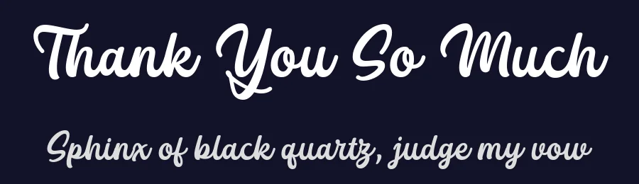 Thank You So Much by Situjuh Nazara — Display Font — thumbnail 2