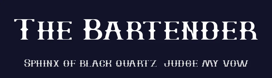 The Bartender by http://www.dafont.com/wino-s-kadir.d2209 — Display Font — thumbnail 2