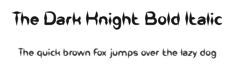 The Dark Knight Bold Italic by http://www.dafont.com/wino-s-kadir.d2209 — Display Font