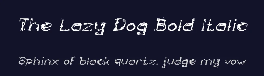 The Lazy Dog Bold Italic by http://www.dafont.com/wino-s-kadir.d2209 — Display Font — thumbnail 2