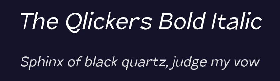 The Qlickers Bold Italic — Display Font — thumbnail 2