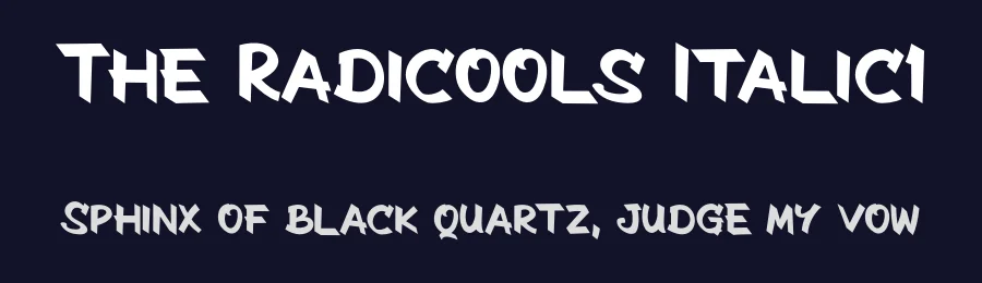 The Radicools Italic1 — Display Font — thumbnail 2