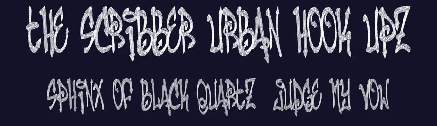 THE SCRIBBER URBAN HOOK UPZ by ANWAR IBRAHIM - URBAN HOOK-UPZ — Display Font — thumbnail 2