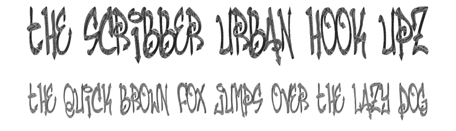 THE SCRIBBER URBAN HOOK UPZ by ANWAR IBRAHIM - URBAN HOOK-UPZ β Display Font