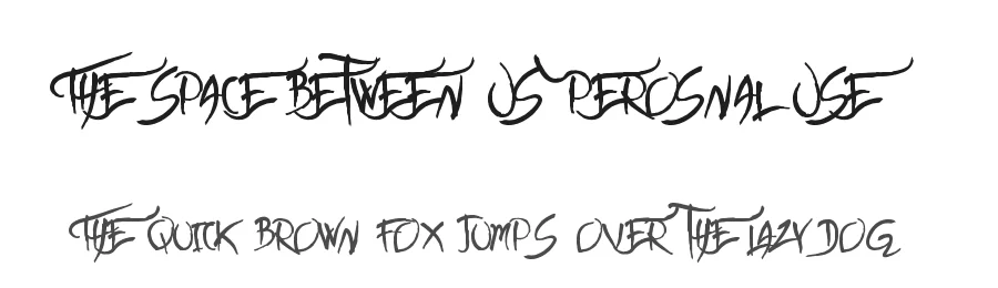 The space between Us Perosnal Use by Luis Jaramillo β Display Font
