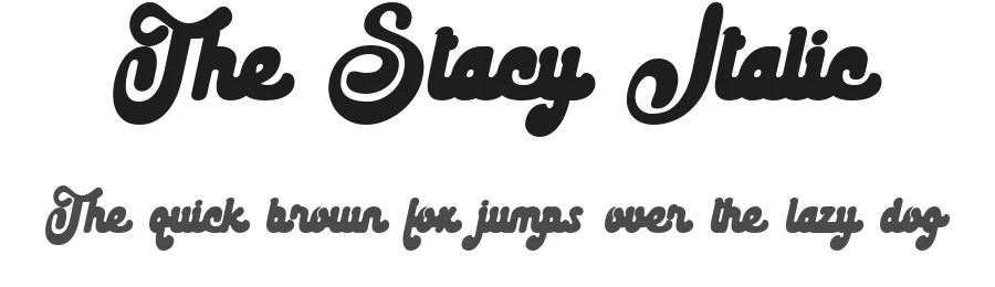 The Stacy Italic by Riska Kurniawan β Display Font