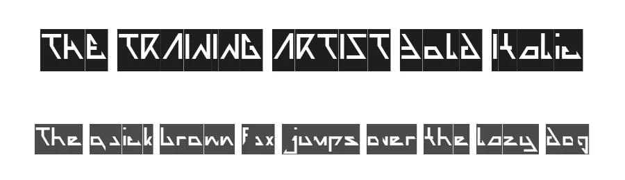 THE TRAINING ARTIST Bold Italic by http://www.dafont.com/wino-s-kadir.d2209 β Display Font
