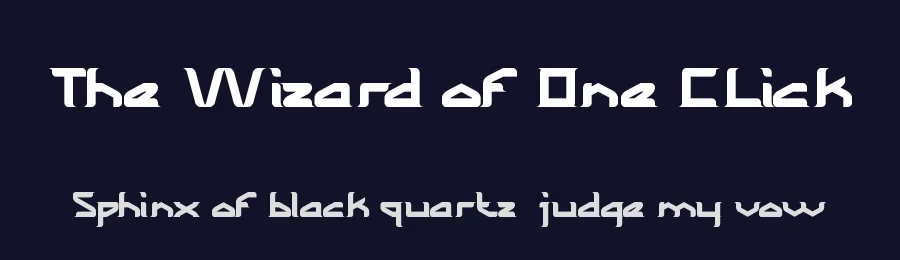 The Wizard of One CLick by http://www.dafont.com/wino-s-kadir.d2209 — Display Font — thumbnail 2