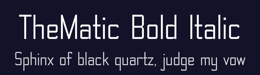 TheMatic Bold Italic — Display Font — thumbnail 2