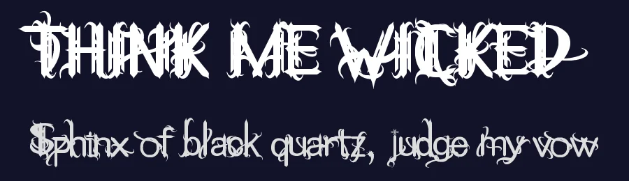 THINK ME WICKED by Tom Kolodziejski — Display Font — thumbnail 2