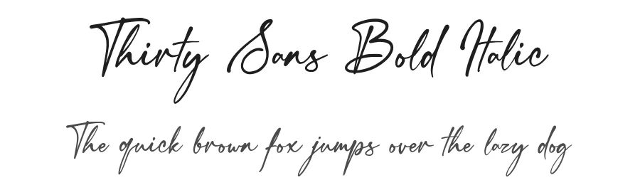 Thirty Sans Bold Italic by Vilogsign — Display Font