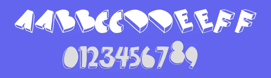 threed filled by dylan tellesen and max infeld — Display Font — thumbnail 3