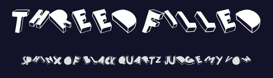 threed filled by dylan tellesen and max infeld — Display Font — thumbnail 2