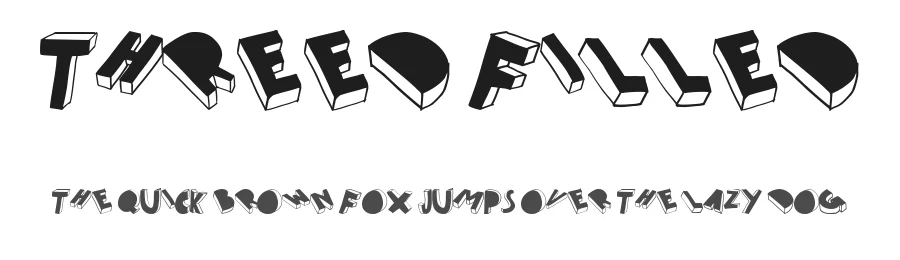 threed filled by dylan tellesen and max infeld — Display Font