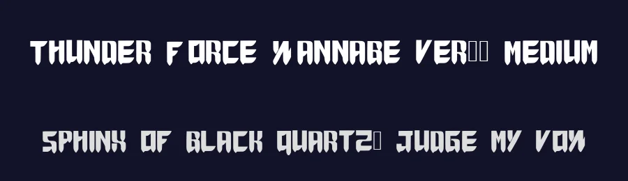 Thunder Force Wannabe ver11 Medium — Display Font — thumbnail 2