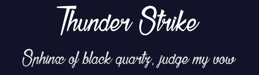 Thunder Strike by dcoxy Medina Gregory — Script Font — thumbnail 2