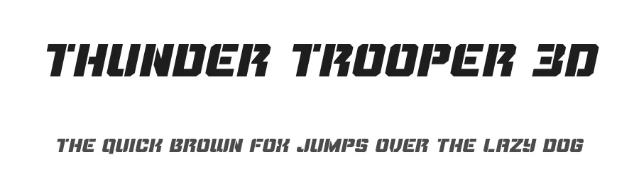 Thunder Trooper 3D by Daniel Zadorozny — Display Font