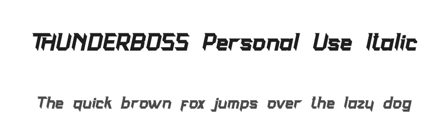 THUNDERBOSS Personal Use Italic by Sarwo Edhi Prayitno — Display Font