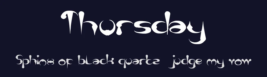 Thursday by http://www.dafont.com/wino-s-kadir.d2209 — Display Font — thumbnail 2