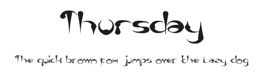 Thursday by http://www.dafont.com/wino-s-kadir.d2209 — Display Font