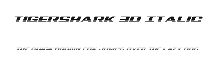 Tigershark 3D Italic by Daniel Zadorozny — Display Font