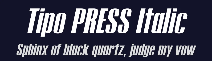 Tipo PRESS Italic — Display Font — thumbnail 2