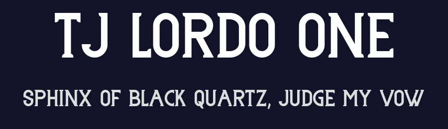 TJ Lordo One — Display Font — thumbnail 2