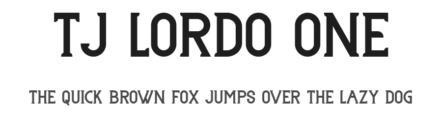 TJ Lordo One — Display Font
