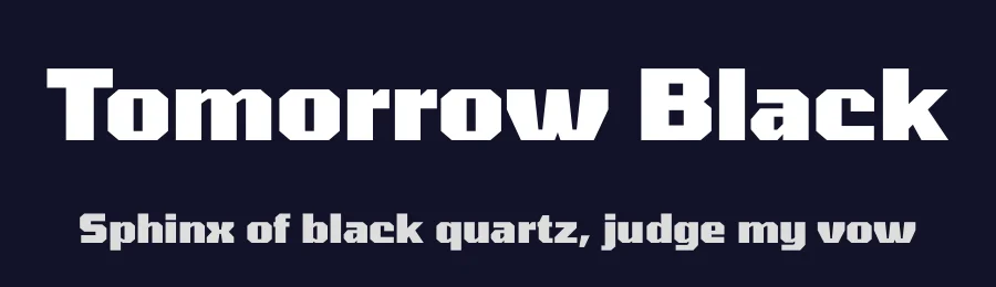 Tomorrow Black by Tony de Marco, Monica Rizzolli — Display Font — thumbnail 2