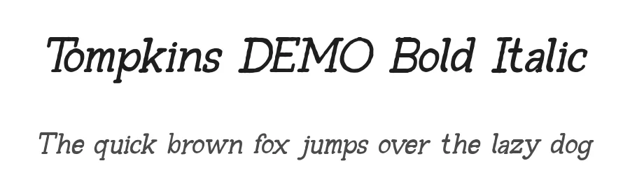 Tompkins DEMO Bold Italic by Vilogsign β Display Font
