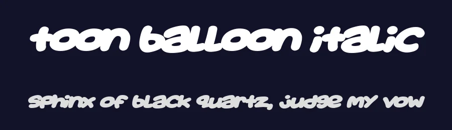 Toon Balloon Italic — Display Font — thumbnail 2