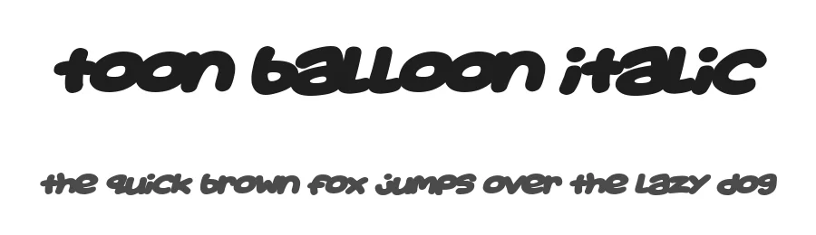 Toon Balloon Italic β Display Font