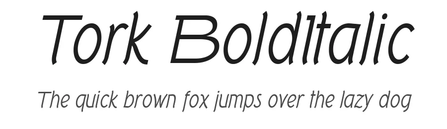 Tork BoldItalic by Ray Larabie — Display Font