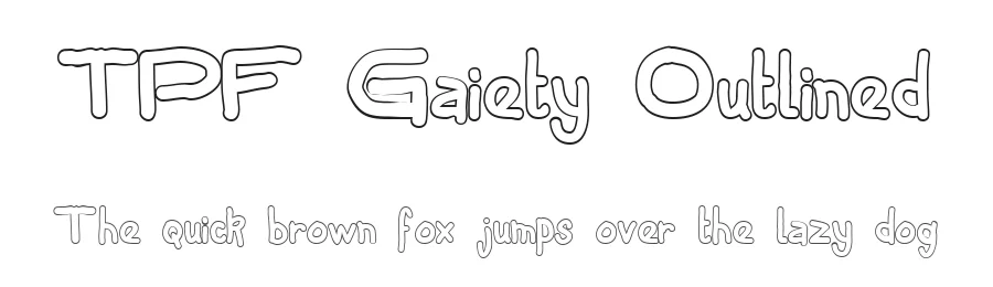 TPF Gaiety Outlined — Display Font