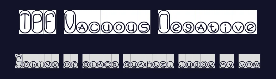 TPF Vacuous Negative — Display Font — thumbnail 2