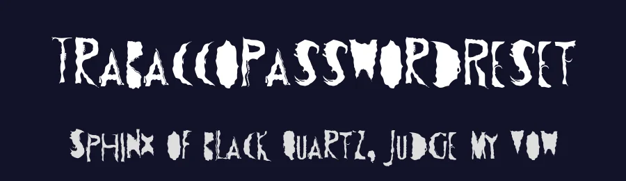 TrabaccoPasswordReset — Display Font — thumbnail 2