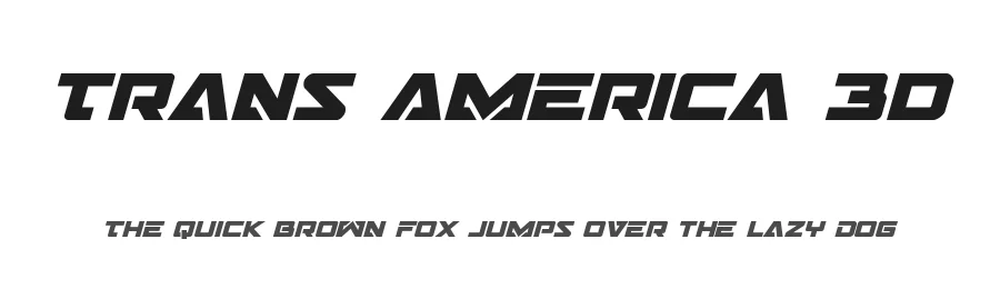 Trans America 3D by Daniel Zadorozny — Display Font