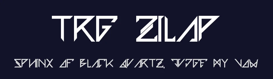 TRG Zilap by Juan Guillermo Navarro Barrios ( Juancho Navarro) — Display Font — thumbnail 2