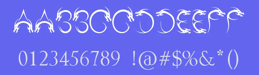 Tribal Dragon by Jonathan Harris — Display Font — thumbnail 3