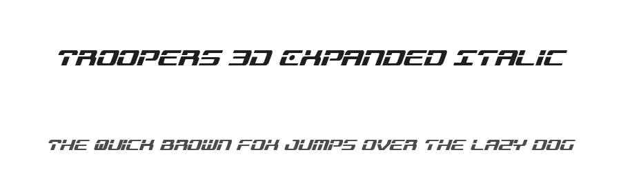 Troopers 3D Expanded Italic by Daniel Zadorozny — Display Font