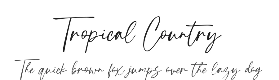 Tropical Country by Muhamad Yusron  Billah — Script Font