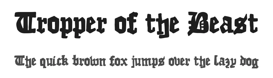 Tropper of the Beast by Woodcutter Manero — Display Font
