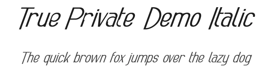 True Private Demo Italic by Shalsha & Suci Anita — Display Font