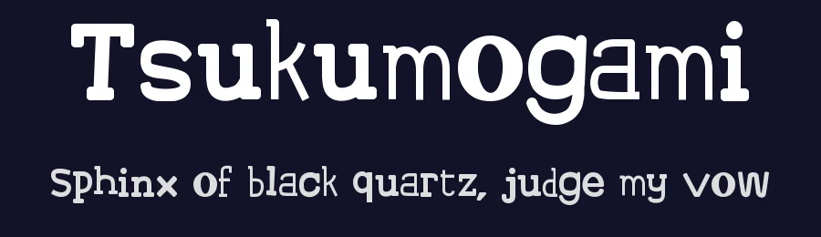 Tsukumogami — Display Font — thumbnail 2