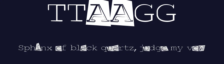 TTAAGG by Julie Kennedy — Display Font — thumbnail 2